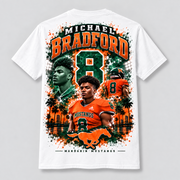 Michael Bradford White Center-Print Shirt — back
