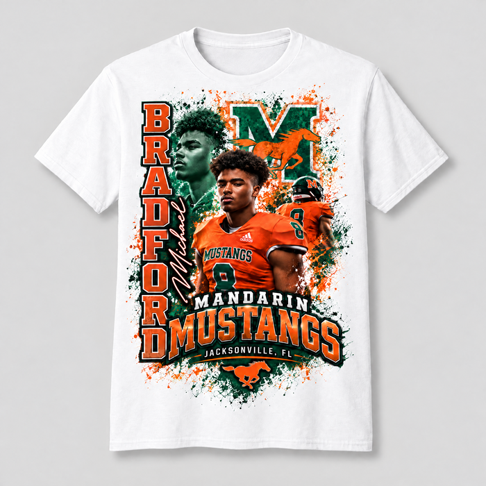 Michael Bradford White Center-Print Shirt